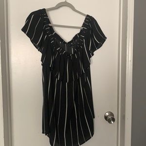 Black and white blouse